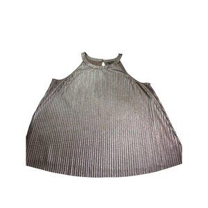 Torrid Womens Plus Size 3 (US 3X) Metallic Bronze Brown Pleated Sleeveless Top